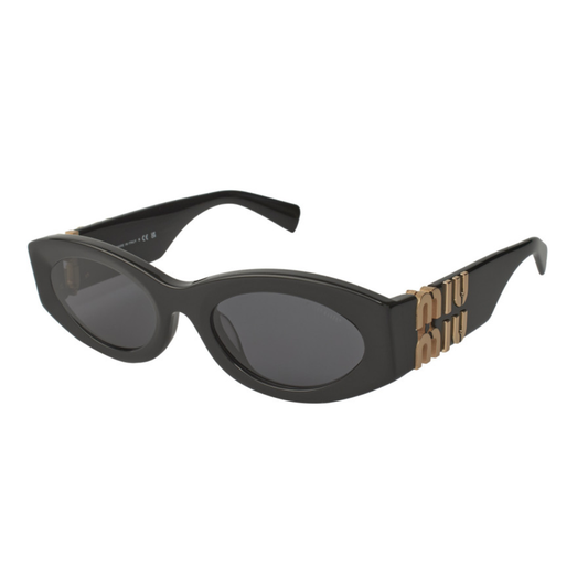 Miu Miu MU 11WS 1AB-5S0 Oval Shape Black Gold