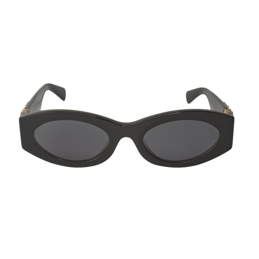 Miu Miu MU 11WS 1AB-5S0 Oval Shape Black Gold