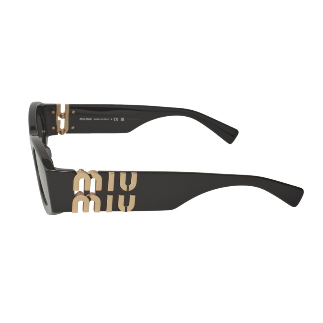 Miu Miu MU 11WS 1AB-5S0 Oval Shape Black Gold