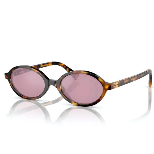 Miu Miu MU 04ZS VAU-5OD Oval Shape Tortoise Wine