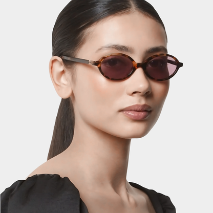 Miu Miu MU 04ZS VAU-5OD Oval Shape Tortoise Wine
