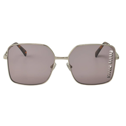 Miu Miu MU 51YS 1BC-03V Square Shape Silver Violet Mirror