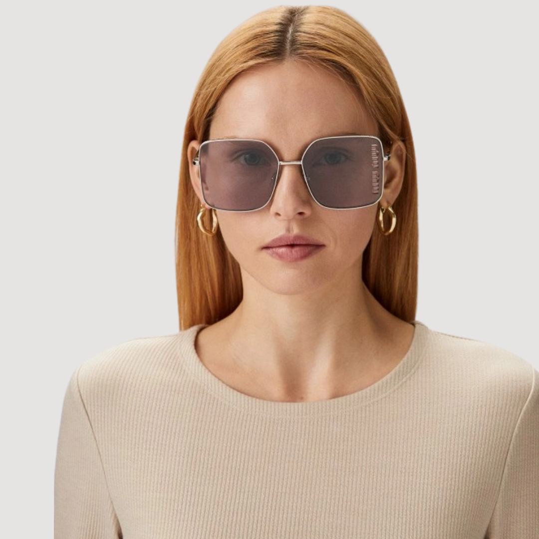 Miu Miu MU 51YS 1BC-03V Square Shape Silver Violet Mirror