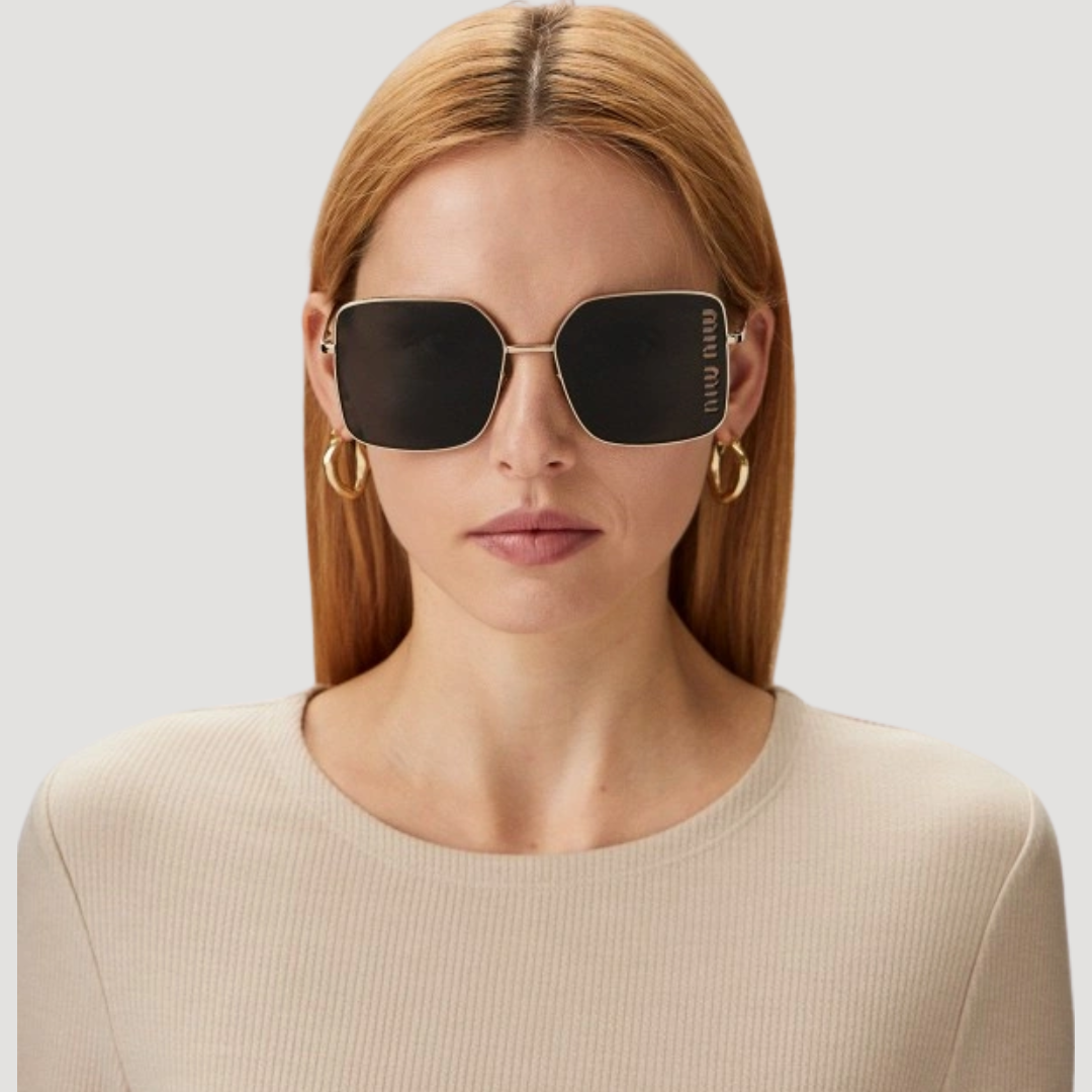 Miu Miu MU 51YS ZVN-5S0 Square Shape Black Silver