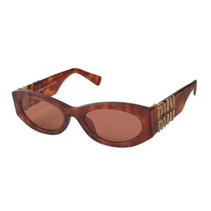 Miu Miu MU 11WS 4BW-ZZ1 Oval Shape Brown Tortoise