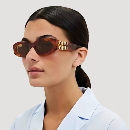 Miu Miu MU 11WS 4BW-ZZ1 Oval Shape Brown Tortoise