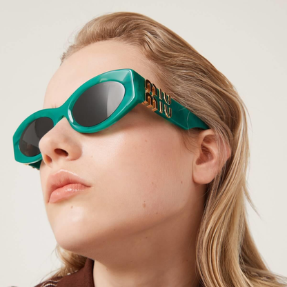Miu Miu MU 11WS 15H-5S0 Oval Shape Green Dark