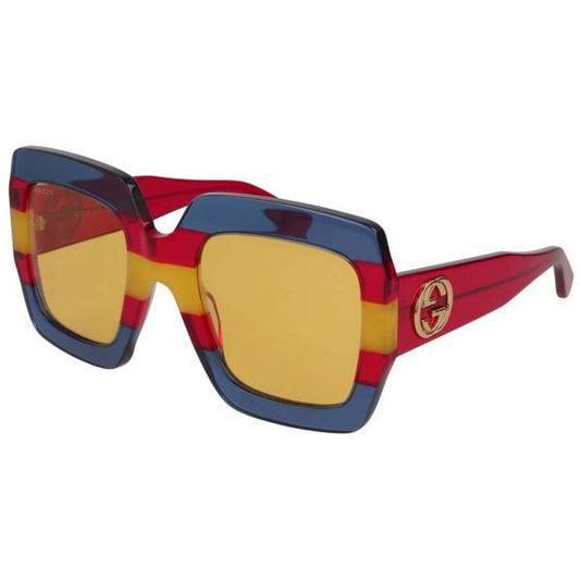 GG0178S 002 | Oversized Square Rojo Azul Café